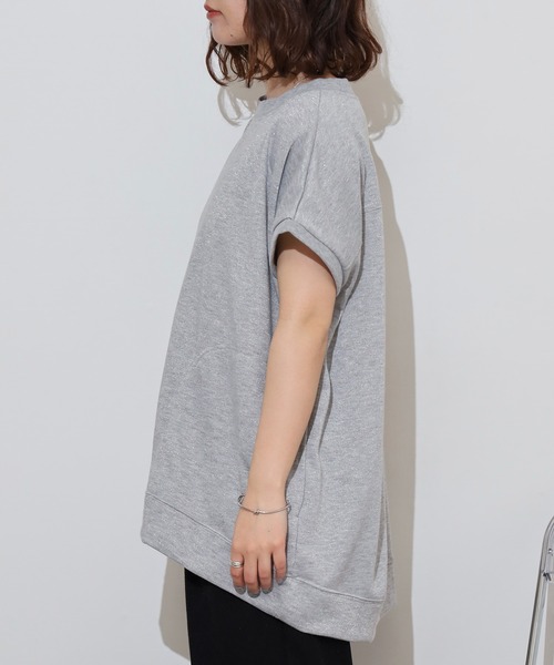 atONE(アットワン)の「ラメ混裏毛デザインフレンチスリーブプルオーバートップス(Tシャツ/カットソー・レディース・杢グレー/オートミール/チャコール・L/M)」の17枚目の写真