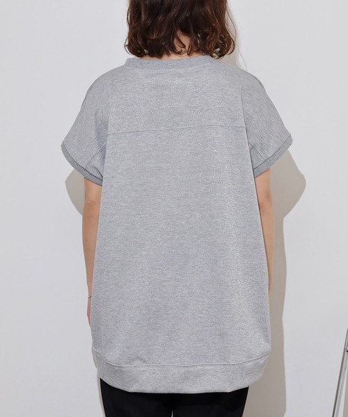 atONE(アットワン)の「ラメ混裏毛デザインフレンチスリーブプルオーバートップス(Tシャツ/カットソー・レディース・杢グレー/オートミール/チャコール・L/M)」の18枚目の写真