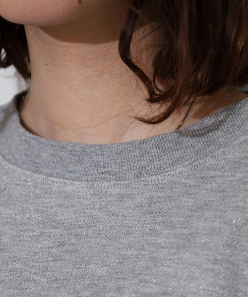 atONE(アットワン)の「ラメ混裏毛デザインフレンチスリーブプルオーバートップス(Tシャツ/カットソー・レディース・杢グレー/オートミール/チャコール・L/M)」の19枚目の写真