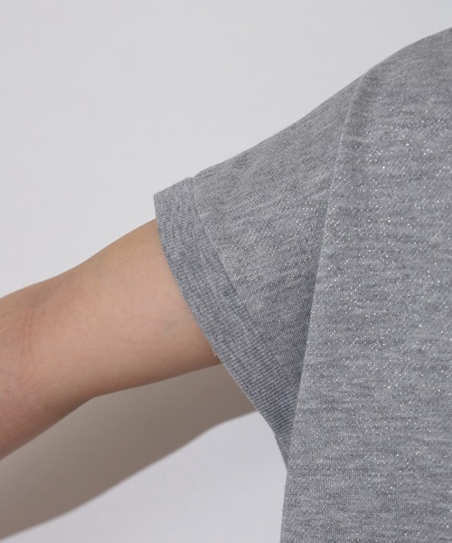 atONE(アットワン)の「ラメ混裏毛デザインフレンチスリーブプルオーバートップス(Tシャツ/カットソー・レディース・杢グレー/オートミール/チャコール・L/M)」の21枚目の写真