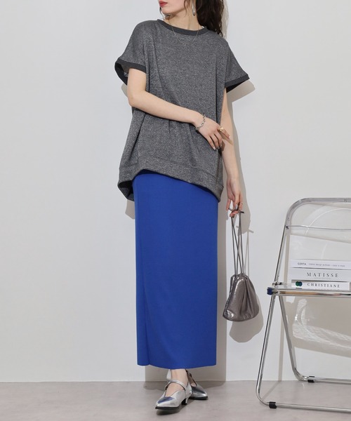 atONE(アットワン)の「ラメ混裏毛デザインフレンチスリーブプルオーバートップス(Tシャツ/カットソー・レディース・杢グレー/オートミール/チャコール・L/M)」の11枚目の写真