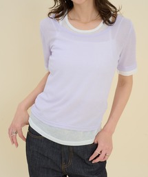FMiBL（ファミル）の「レイヤードシアートップス（Tシャツ/カットソー）」