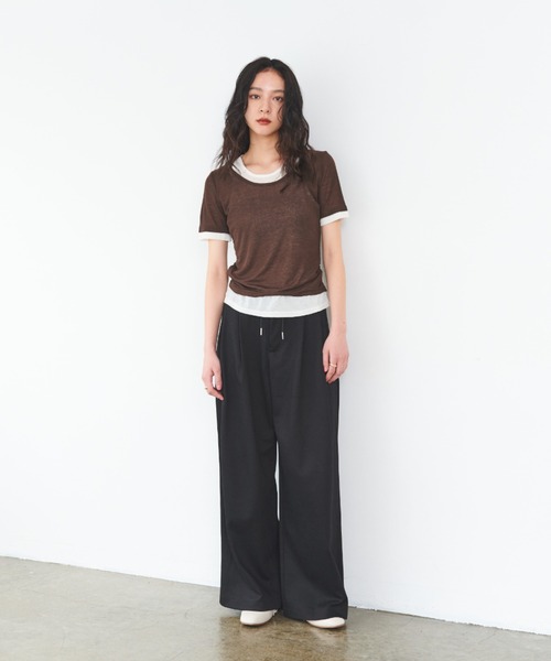 ameri vintage レイヤードシアートップス セール】レイヤードシアートップス（Tシャツ/カットソー