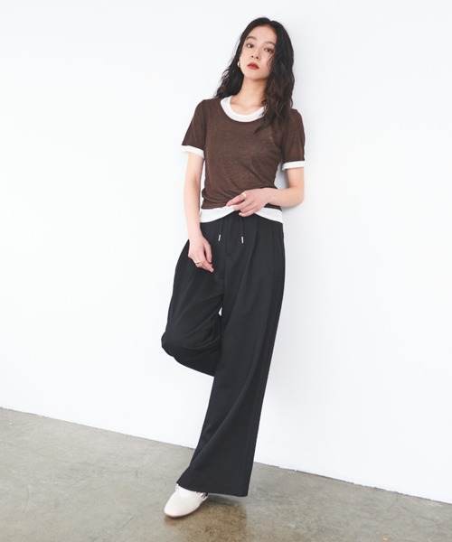 レイヤードシアートップス レイヤードシアートップス（Tシャツ/カットソー）｜FMiBL