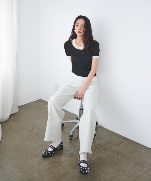 FMiBL（ファミル）の「レイヤードシアートップス（Tシャツ/カットソー・レディース・ブラック/グリーン/ブルー/ブラウン・FREE）」の8枚目の写真