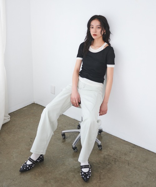 FMiBL（ファミル）の「レイヤードシアートップス（Tシャツ/カットソー・レディース・ブラック/グリーン/ブルー/ブラウン・FREE）」の9枚目の写真