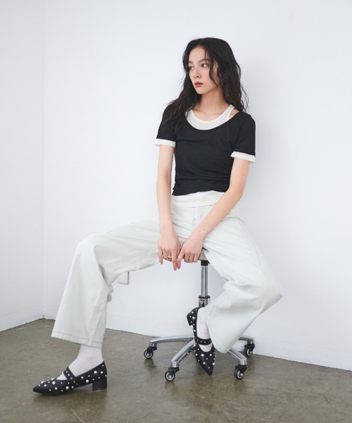 FMiBL（ファミル）の「レイヤードシアートップス（Tシャツ/カットソー・レディース・ブラック/グリーン/ブルー/ブラウン・FREE）」の11枚目の写真