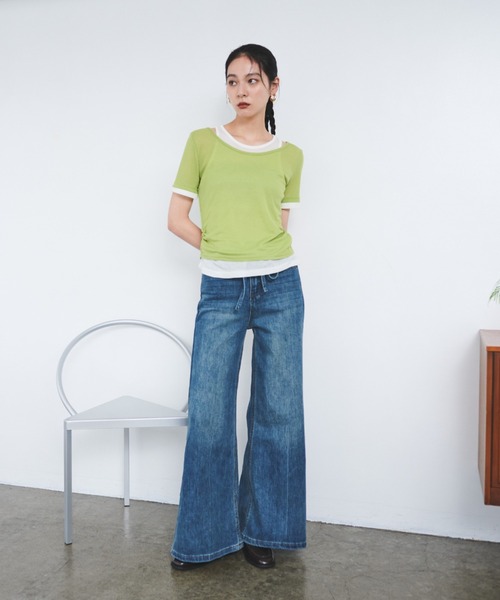 FMiBL（ファミル）の「レイヤードシアートップス（Tシャツ/カットソー・レディース・ブラック/グリーン/ブルー/ブラウン・FREE）」の20枚目の写真