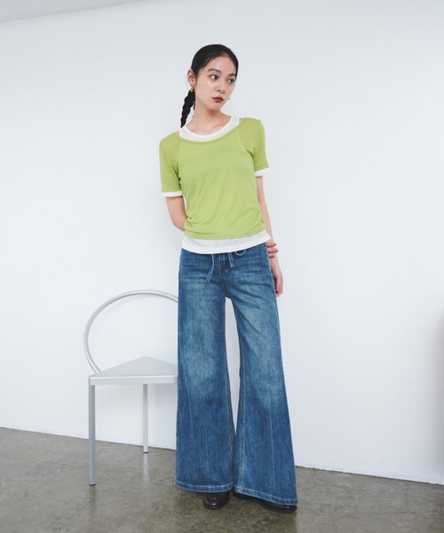 FMiBL（ファミル）の「レイヤードシアートップス（Tシャツ/カットソー・レディース・ブラック/グリーン/ブルー/ブラウン・FREE）」の21枚目の写真