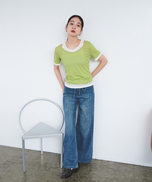 FMiBL（ファミル）の「レイヤードシアートップス（Tシャツ/カットソー・レディース・ブラック/グリーン/ブルー/ブラウン・FREE）」の22枚目の写真