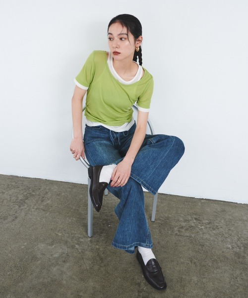 FMiBL（ファミル）の「レイヤードシアートップス（Tシャツ/カットソー・レディース・ブラック/グリーン/ブルー/ブラウン・FREE）」の18枚目の写真