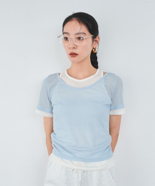 レイヤードシアートップス（Tシャツ/カットソー）｜FMiBL