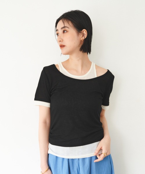 レイヤードシアートップス レイヤードシアートップス（Tシャツ/カットソー）｜FMiBL