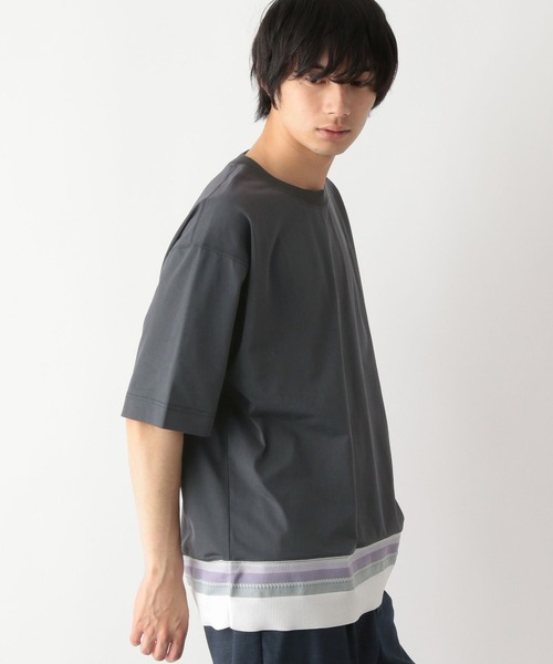 GLOBAL WORK(グローバルワーク)の「サラサラ快適DRYTシャツ/切り替え/半袖/323115(Tシャツ/カットソー・メンズ・ブルー/グリーン/チャコールグレー/グレイッシュベージュ/オフホワイト・XX-LARGE/X-SMALL/3XL/LARGE/MEDIUM/SMALL/X-LARGE)」の2枚目の写真