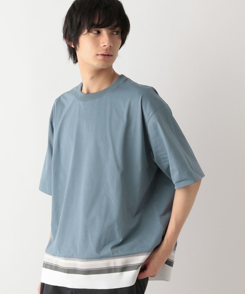 GLOBAL WORK(グローバルワーク)の「サラサラ快適DRYTシャツ/切り替え/半袖/323115(Tシャツ/カットソー・メンズ・ブルー/グリーン/チャコールグレー/グレイッシュベージュ/オフホワイト・XX-LARGE/X-SMALL/3XL/LARGE/MEDIUM/SMALL/X-LARGE)」の5枚目の写真