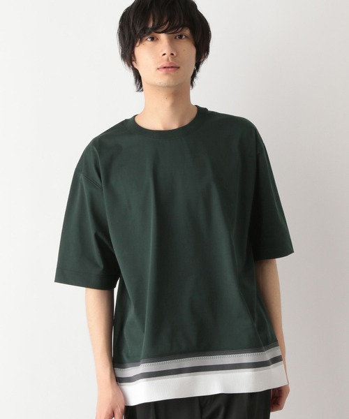 GLOBAL WORK(グローバルワーク)の「サラサラ快適DRYTシャツ/切り替え/半袖/323115(Tシャツ/カットソー・メンズ・ブルー/グリーン/チャコールグレー/グレイッシュベージュ/オフホワイト・XX-LARGE/X-SMALL/3XL/LARGE/MEDIUM/SMALL/X-LARGE)」の4枚目の写真