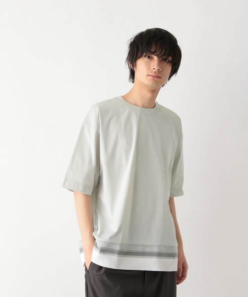 GLOBAL WORK(グローバルワーク)の「サラサラ快適DRYTシャツ/切り替え/半袖/323115(Tシャツ/カットソー・メンズ・ブルー/グリーン/チャコールグレー/グレイッシュベージュ/オフホワイト・XX-LARGE/X-SMALL/3XL/LARGE/MEDIUM/SMALL/X-LARGE)」の18枚目の写真