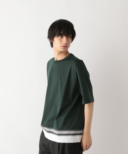 GLOBAL WORK(グローバルワーク)の「サラサラ快適DRYTシャツ/切り替え/半袖/323115(Tシャツ/カットソー・メンズ・ブルー/グリーン/チャコールグレー/グレイッシュベージュ/オフホワイト・XX-LARGE/X-SMALL/3XL/LARGE/MEDIUM/SMALL/X-LARGE)」の20枚目の写真