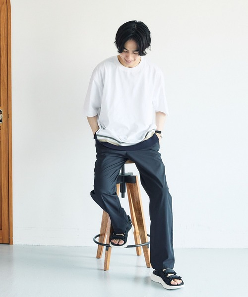 GLOBAL WORK(グローバルワーク)の「サラサラ快適DRYTシャツ/切り替え/半袖/323115(Tシャツ/カットソー・メンズ・ブルー/グリーン/チャコールグレー/グレイッシュベージュ/オフホワイト・XX-LARGE/X-SMALL/3XL/LARGE/MEDIUM/SMALL/X-LARGE)」の11枚目の写真