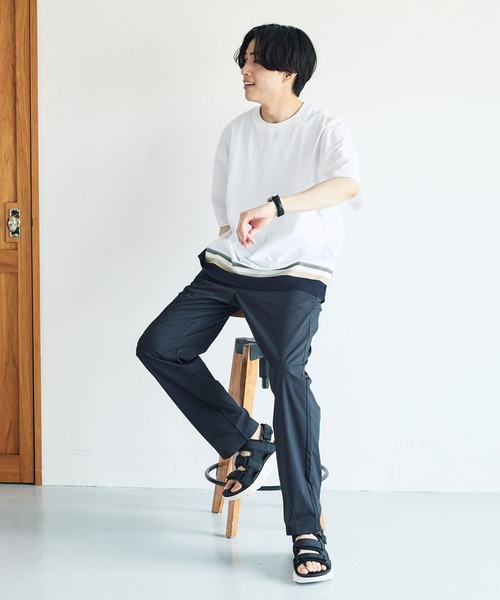GLOBAL WORK(グローバルワーク)の「サラサラ快適DRYTシャツ/切り替え/半袖/323115(Tシャツ/カットソー・メンズ・ブルー/グリーン/チャコールグレー/グレイッシュベージュ/オフホワイト・XX-LARGE/X-SMALL/3XL/LARGE/MEDIUM/SMALL/X-LARGE)」の12枚目の写真