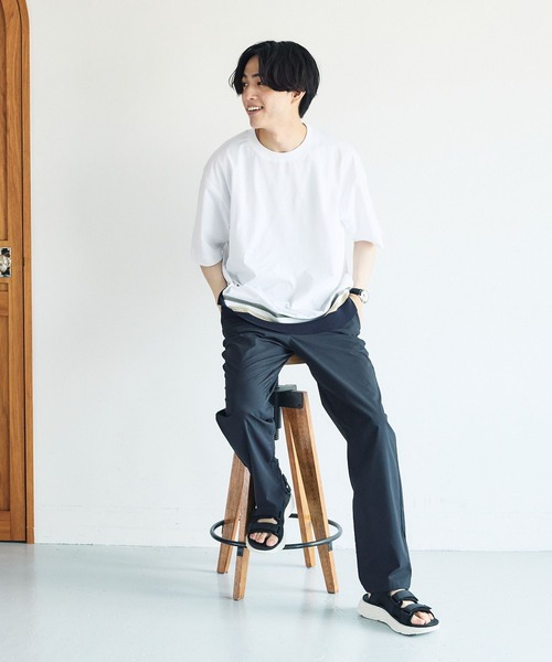 【23区Lサイズ】涼しくてスッキリ♪Iラインが作れる半袖Tシャツ　かのこ SKKONE Tシャツ メンズ 半袖 吸汗速乾 ドライ ストレッチ サイド