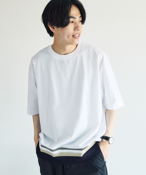 GLOBAL WORK(グローバルワーク)の「サラサラ快適DRYTシャツ/切り替え/半袖/323115(Tシャツ/カットソー・メンズ・ブルー/グリーン/チャコールグレー/グレイッシュベージュ/オフホワイト・XX-LARGE/X-SMALL/3XL/LARGE/MEDIUM/SMALL/X-LARGE)」の9枚目の写真