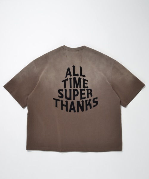 SUPERTHANKS(スーパーサンクス)の「フロッキーバックプリント&オーバーダイ加工 Tシャツ/Sun faded Flocky print Sweat S/S T-shirt(Tシャツ/カットソー・メンズ・ピンク/ブラウン/ブラック・S/M/L)」の21枚目の写真