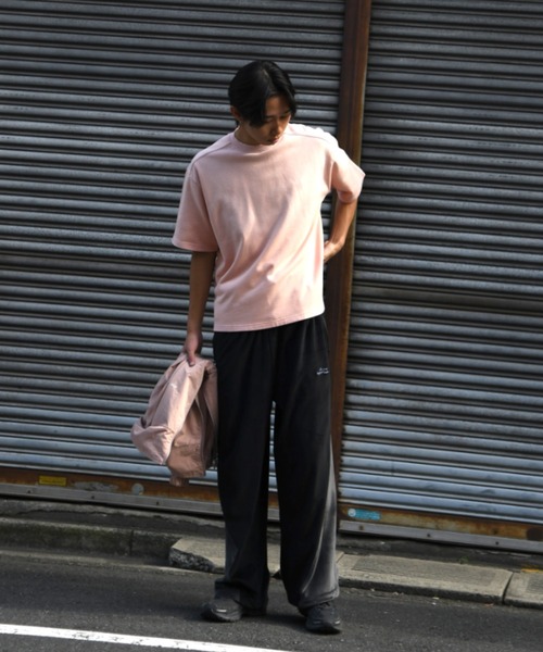SUPERTHANKS(スーパーサンクス)の「フロッキーバックプリント&オーバーダイ加工 Tシャツ/Sun faded Flocky print Sweat S/S T-shirt(Tシャツ/カットソー・メンズ・ピンク/ブラウン/ブラック・S/M/L)」の10枚目の写真