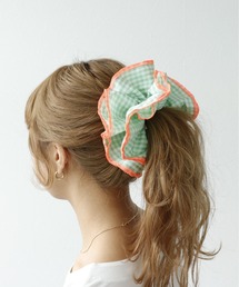 Three Four Time | バイカラーギンガムボリュームシュシュ(シュシュ)