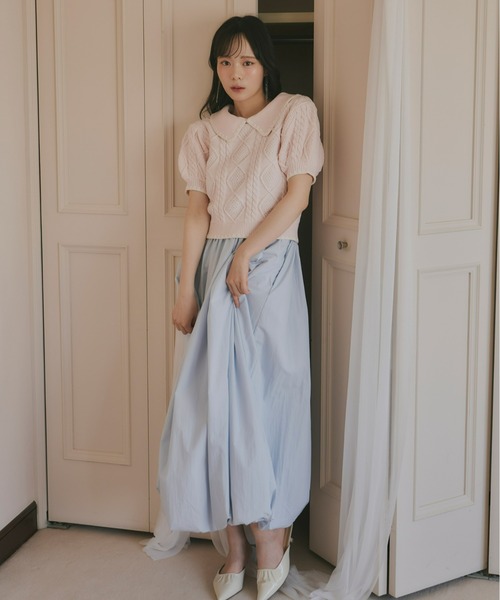 Olu.（オルドット）の「シェルステッチバイカラーサマーニット