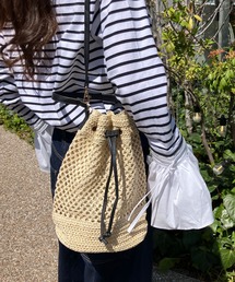 meJane（ミージェーン）の「ペーパーブレード巾着かごバッグ ショルダーバッグ（かごバッグ）」