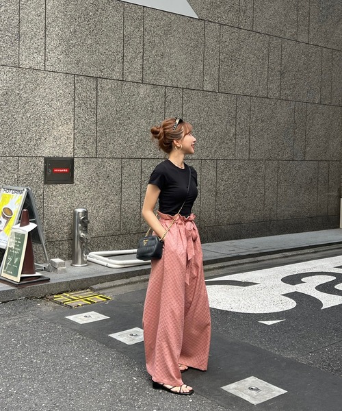 RANCLIC(ランクリック)の「ウエストギャザーリボンパンツ(その他パンツ・レディース・スモークピンク・FREE)」の6枚目の写真