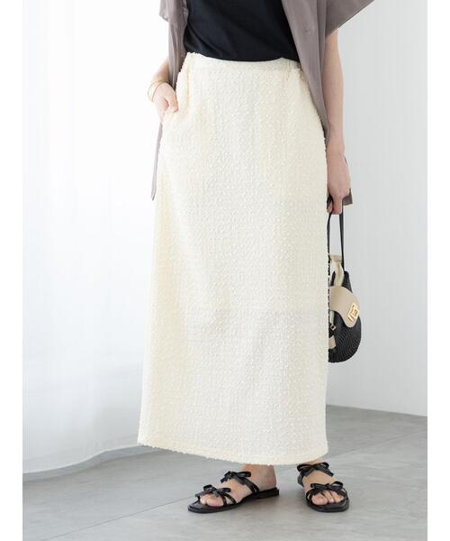 Te chichi TERRASSE(テチチテラス)の「カットジャカードナロースカート(スカート・レディース・イエロー/オフホワイト/ブラック・F)」の6枚目の写真