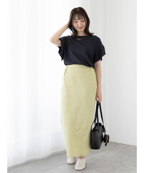 Te chichi TERRASSE(テチチテラス)の「カットジャカードナロースカート(スカート・レディース・イエロー/オフホワイト/ブラック・F)」の7枚目の写真
