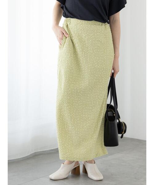 Te chichi TERRASSE(テチチテラス)の「カットジャカードナロースカート(スカート・レディース・イエロー/オフホワイト/ブラック・F)」の9枚目の写真