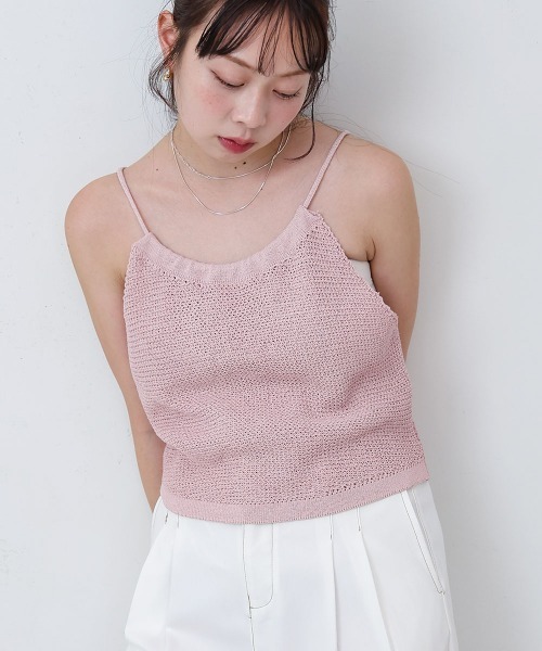 Bab(バブ)の「前後2WAYアメスリリボンニットベスト(ベスト・レディース・アイボリー/ブラック/ピンク・M)」の1枚目の写真