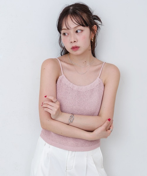 Bab(バブ)の「前後2WAYアメスリリボンニットベスト(ベスト・レディース・アイボリー/ブラック/ピンク・M)」の19枚目の写真