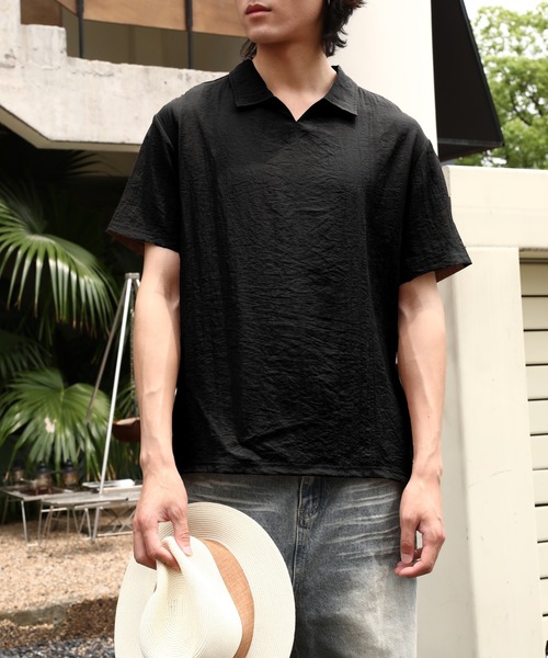 TOBEE(トゥビー)の「【TOBEE】リネンライク ミックス スキッパ― シャツ(シャツ/ブラウス・メンズ・ブラウン/ブラック/ホワイト/グレー・MEDIUM/LARGE/X-LARGE)」の21枚目の写真