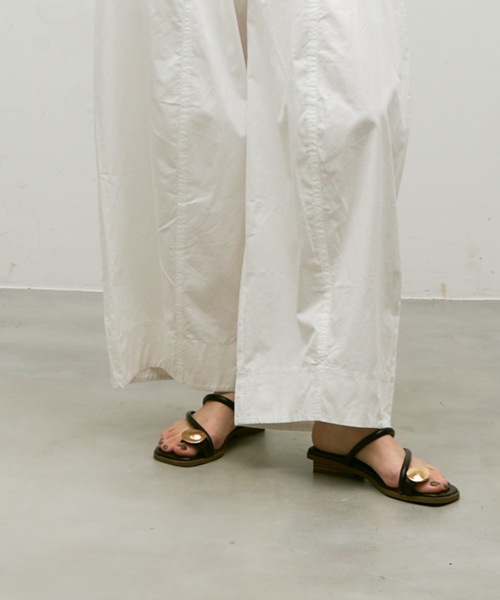 セール】Gold Button Motif Sandals/ゴールドメタルフラット