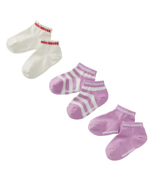 MIKI HOUSE（ミキハウス）の「【WEB限定】ローカットソックスパック３足セット（ソックス/靴下・キッズ・ブルー/ネイビー/イエロー/パープル/レッド/グリーン/ピンク/ライトグリーン・11-13cm/13-15cm/15-17cm/17-19cm）」の6枚目の写真