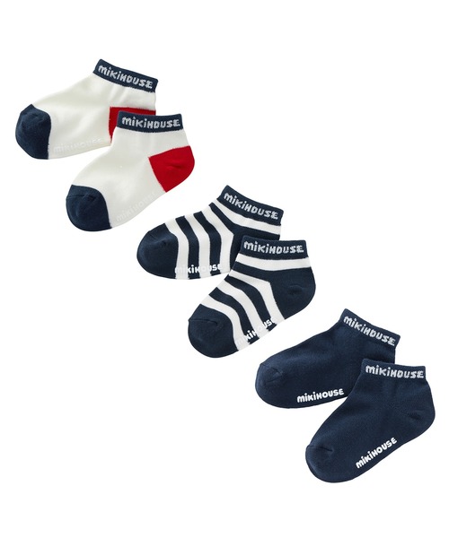 MIKI HOUSE（ミキハウス）の「【WEB限定】ローカットソックスパック３足セット（ソックス/靴下・キッズ・ブルー/ネイビー/イエロー/パープル/レッド/グリーン/ピンク/ライトグリーン・11-13cm/13-15cm/15-17cm/17-19cm）」の4枚目の写真