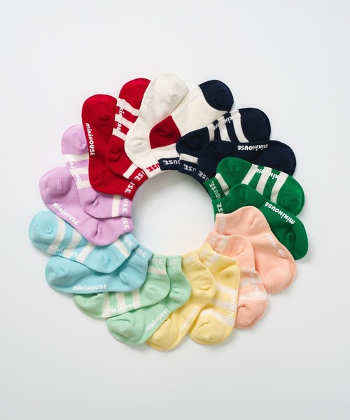 MIKI HOUSE（ミキハウス）の「【WEB限定】ローカットソックスパック３足セット（ソックス/靴下・キッズ・ブルー/ネイビー/イエロー/パープル/レッド/グリーン/ピンク/ライトグリーン・11-13cm/13-15cm/15-17cm/17-19cm）」の9枚目の写真