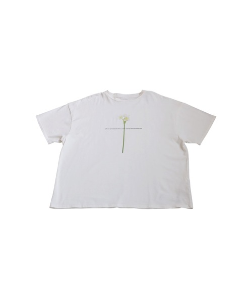 antiqua(アンティカ)の「フラワープリントTシャツ(Tシャツ/カットソー・レディース・ブラック/ホワイト・ONESIZE)」の12枚目の写真
