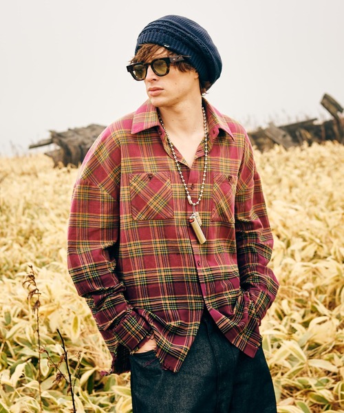 glamb グラム Bleach Check Shirt ブリーチチェックシャツ 送料無料 atftps セール】Bleach Check Shirt / ブリーチチェックシャツ（シャツ