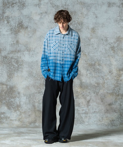 セール】Bleach Check Shirt / ブリーチチェックシャツ（シャツ