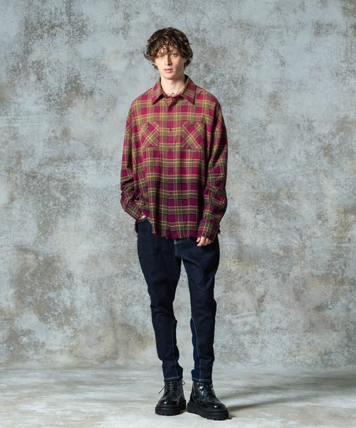 セール】Bleach Check Shirt / ブリーチチェックシャツ（シャツ