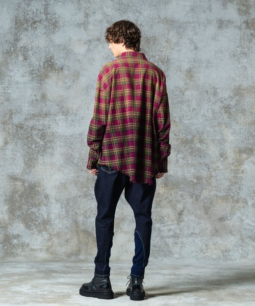 glamb(グラム)の「Bleach Check Shirt / ブリーチチェックシャツ(シャツ/ブラウス・メンズ・ブルー/レッド・S/M/L)」の17枚目の写真