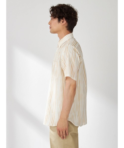 McGREGOR（マックレガー）の「手書き風ストライプシャツ（シャツ/ブラウス・メンズ・ベージュ/ネイビー・M/L/XL）」の4枚目の写真