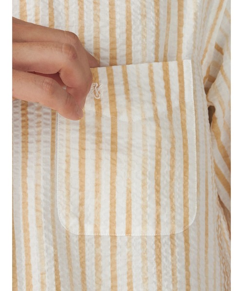 McGREGOR（マックレガー）の「手書き風ストライプシャツ（シャツ/ブラウス・メンズ・ベージュ/ネイビー・M/L/XL）」の7枚目の写真