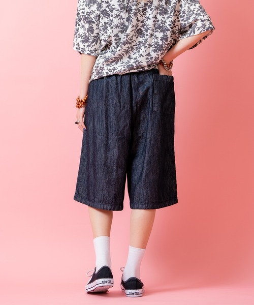 a.p.o.v.(エーピーオービー)の「a.p.o.v. 無加工デニムワイドハーフパンツ(デニムパンツ・メンズ・ネイビー/ブラック・ONESIZE)」の3枚目の写真